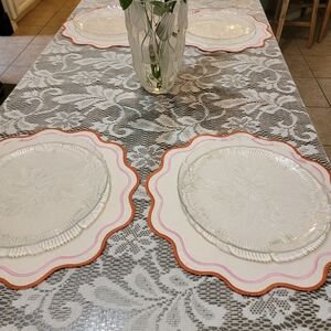 Tropical LEAF Vintage Lace Tablecloth